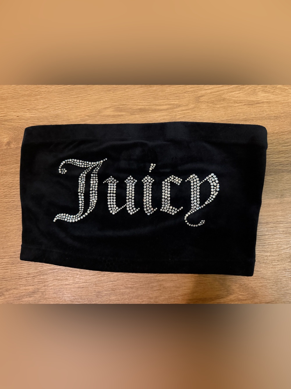 Juicy Couture Black bandeau velvet Top
